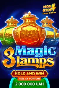 3 magic lamps hold and win official logo